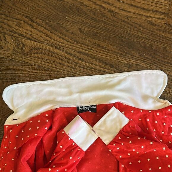 Vtg 70s Kelly Arden Red Polka Dot Polyester Halter Maxi Dress/Matching Jacket - Picture 8 of 11